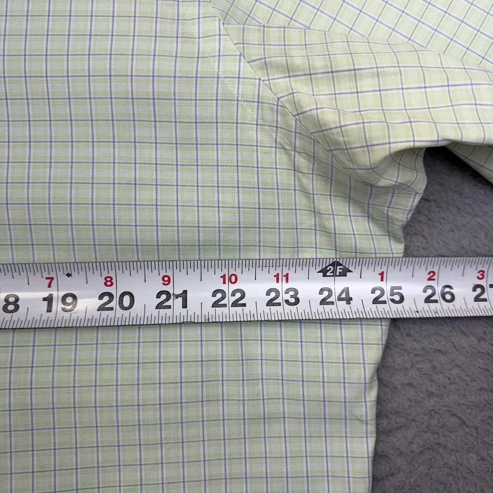 Polo Ralph Lauren Shirt Mens 17 36/37 Green Check‎ Regent Custom Fit Cotton